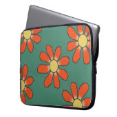 Grafische Rot-Gelbe Blumen in jeder Farbe Laptopschutzhülle (Vorderseite Links)