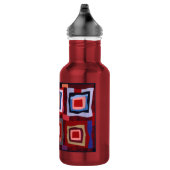GRAFISCHE ROTE QUILT-BLÖCKE EDELSTAHLFLASCHE (Rechts)