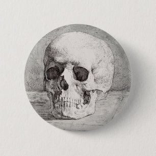 Grafische Schädelkunst: Minimalistisches und mutig Button