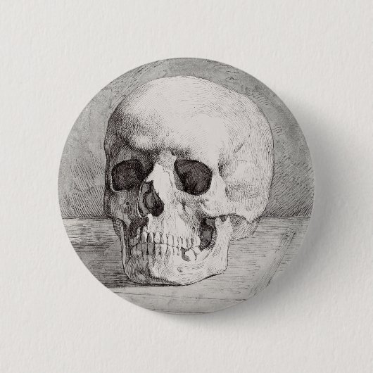 Grafische Schädelkunst: Minimalistisches und mutig Button (Vorderseite)