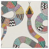 grafische Schlangencreme Stoff (Nahaufnahme)