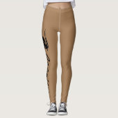GRAFISCHE SCHWARZE UND BROWENE CAPRICORKEN LEGGING LEGGINGS (Vorderseite)