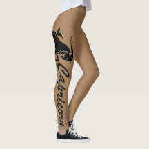 GRAFISCHE SCHWARZE UND BROWENE CAPRICORKEN LEGGING