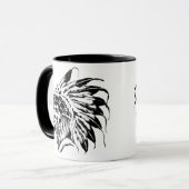 GRAFISCHE SCHWARZE UND WEISSE AMERIKANISCHE TASSE (Vorderseite Links)
