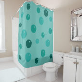 Grafische Seife Turquise Blasen auf irgendeiner Duschvorhang (Beispiel)