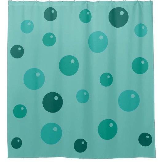 Grafische Seife Turquise Blasen auf irgendeiner Duschvorhang (Vorderseite)