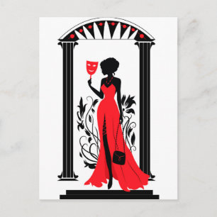 Grafische Silhouette einer Frau Postkarte