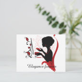 Grafische Silhouette einer Frau Postkarte (Stehend Vorderseite)