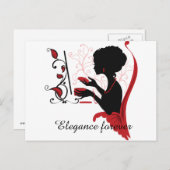 Grafische Silhouette einer Frau Postkarte (Vorne/Hinten)