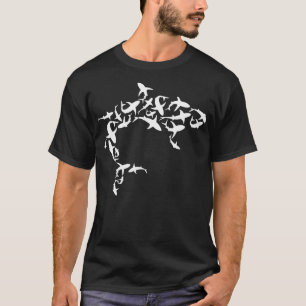 Grafische Silhouette von Great White Shark Lover T-Shirt