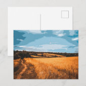 Grafische Sommerfeld-Landstraße-Ansicht Postkarte (Vorne/Hinten)