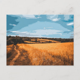 Grafische Sommerfeld-Landstraße-Ansicht Postkarte