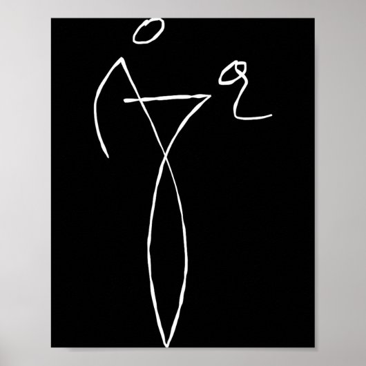 Grafische Strichfigur Poster (Vorne)