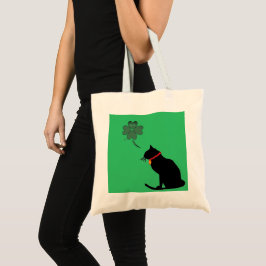 Grafische Tasche des katzengrünen und weißen Kleeb