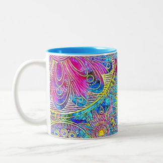 Grafische Tasse Blau und Rosa