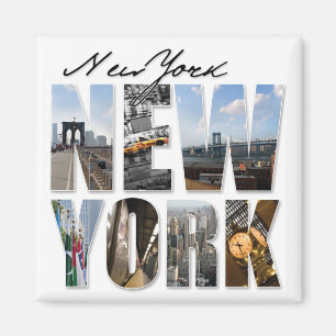 Grafische Tourismus-Montage New York City Magnet