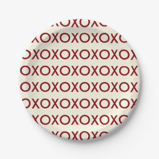 GRAFISCHE VALENTINE-DAY XOXO-PAPIERPLATTE PAPPTELLER