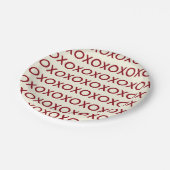 GRAFISCHE VALENTINE-DAY XOXO-PAPIERPLATTE PAPPTELLER (Schrägansicht)