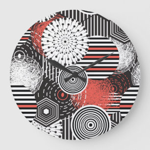 Grafische Vintage Abstrakte Illustrationselemente Große Wanduhr