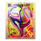 Grafische Wellen Globus - Metal-BG Fotodruck (Vorne)