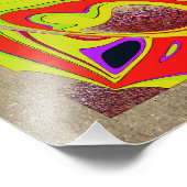 Grafische Wellen Globus - Metal-BG Fotodruck (Ecke)