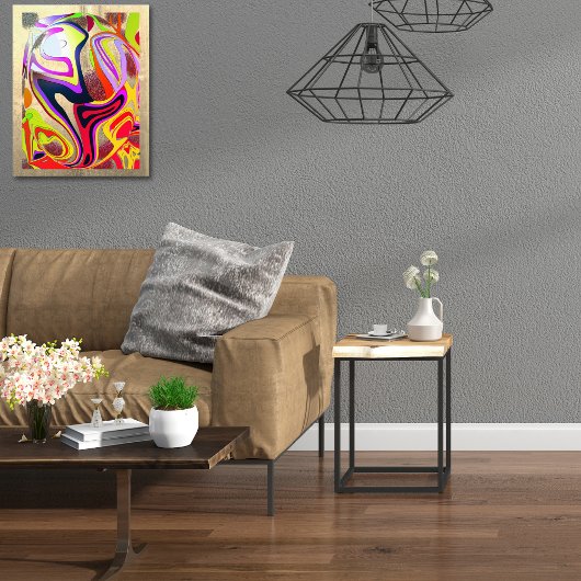 Grafische Wellen Globus - Metal-BG Fotodruck