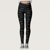 Grafische Weltstadt auf schwarz Leggings (Vorderseite)