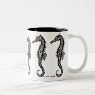 Grafische zeichnende Kunst-Schwarzweiss-Tasse des Zweifarbige Tasse