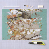 Grafischen Birken-Baum-Farben-Spritzer-Robins Seidenpapier (Handwerk)