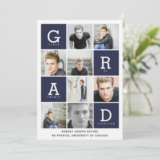 GRAFISCHER ABSCHLUSS EINLADUNG (Stehend Vorderseite)