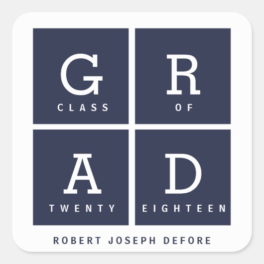 GRAFISCHER ABSCHLUSS QUADRATISCHER AUFKLEBER (Vorderseite)