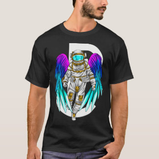 Grafischer Astronaut mit Flügeln T-Shirt