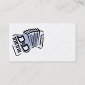 Grafischer Bildentwurf des blauen Akkordeons, Visitenkarte (Rückseite)