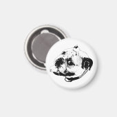 Grafischer Bulldog-Magnet Magnet (Vorderseite/Rückseite)