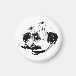 Grafischer Bulldog-Magnet Magnet