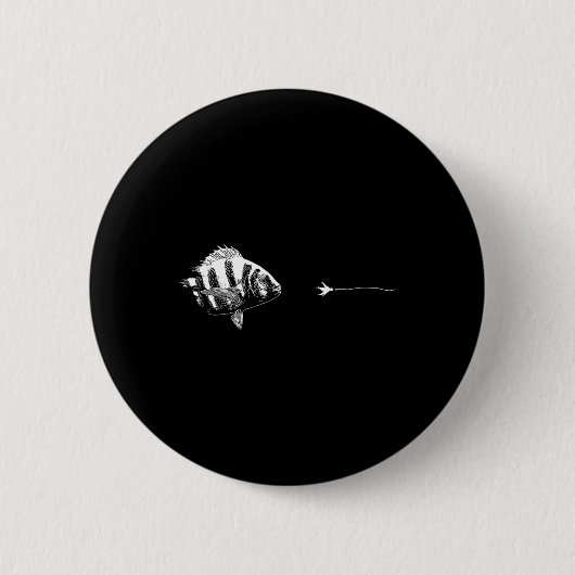 Grafischer Fliegenfischerei-Haken - Fisch Sheepshe Button (Vorderseite)