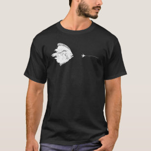 Grafischer Fliegenfischerei-Haken Linie  Fisch Flu T-Shirt