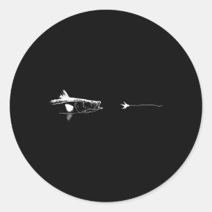 Grafischer Fliegenfischhaken - Fisch Snook Runder Aufkleber