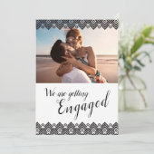 Grafischer, geometrischer Foto-Verbindungspartner Einladung (Stehend Vorderseite)