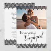 Grafischer, geometrischer Foto-Verbindungspartner Einladung (Vorne/Hinten)