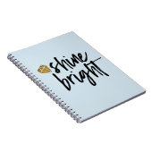 Grafischer Glanz-heller Text mit Golddiamanten Notizblock (Rechte Seite)