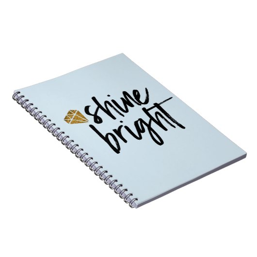 Grafischer Glanz-heller Text mit Golddiamanten Notizblock (Rechte Seite)