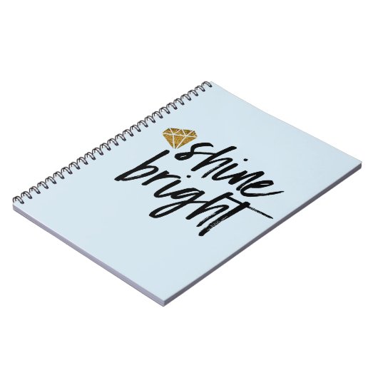 Grafischer Glanz-heller Text mit Golddiamanten Notizblock (Linke Seite)