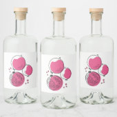 Grafischer Granatapfel. Alkoholflaschenetikett (Flaschen)