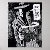 Grafischer Helden mit Schusswaffe Poster (Vorne)