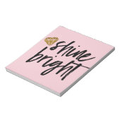 Grafischer, heller Text mit goldenem Diamant Notizblock (Rotiert)