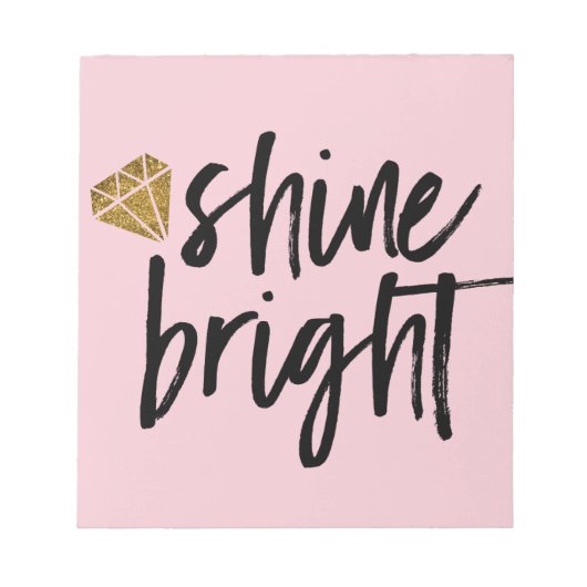 Grafischer, heller Text mit goldenem Diamant Notizblock (Vorderseite)