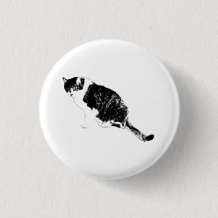 Grafischer Katzen-Pin verleiht Bekleidung eine sch Button