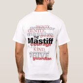 Grafischer Mastiff und Wörter 2 versahen T - Shirt (Rückseite)