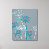 Grafischer, moderner Blume, blau-graue Leinwand (Vorderseite)